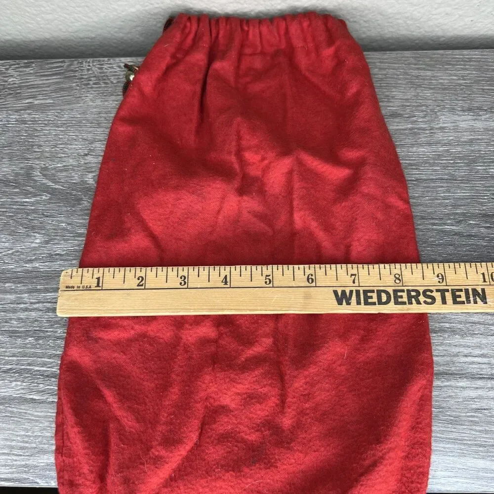 Vintage Red Gucci Drawstring Shoe Dust Bag Logo Imprinted Beads